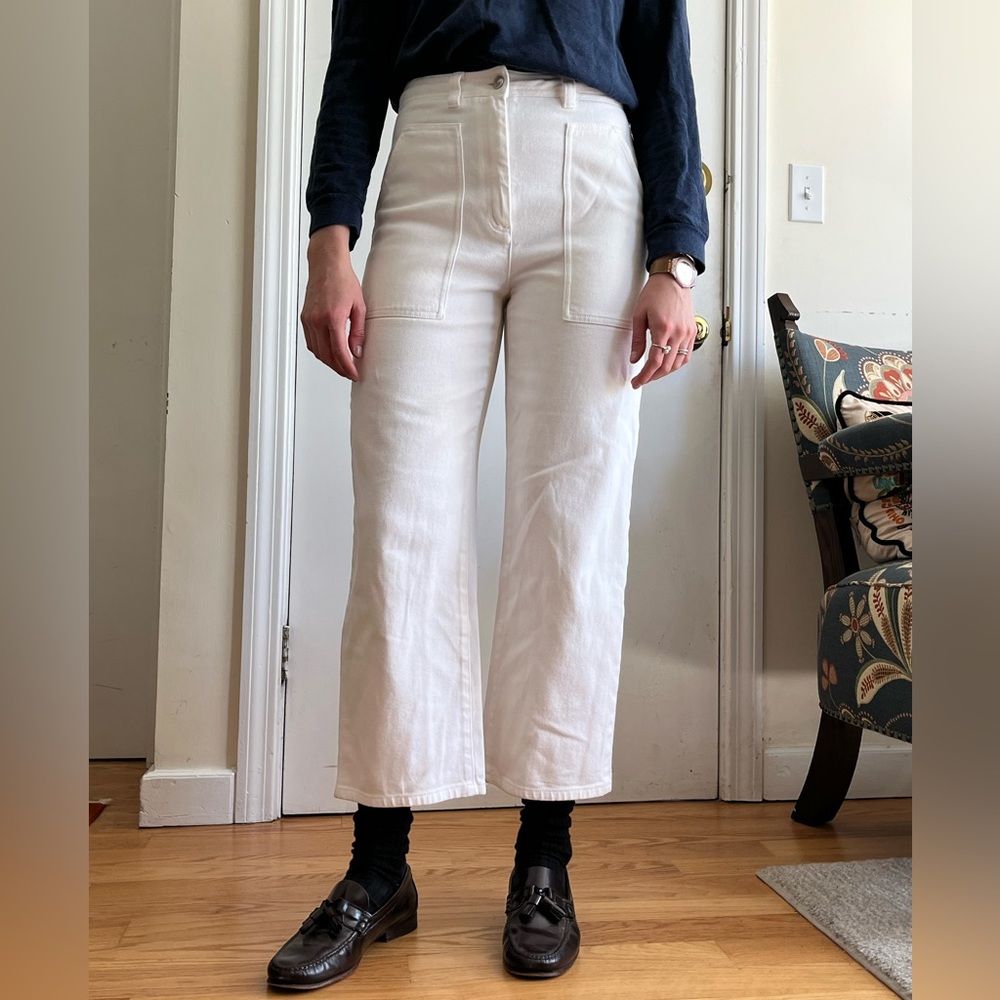 White Jean, Wilfred Free Modern Utility pant.